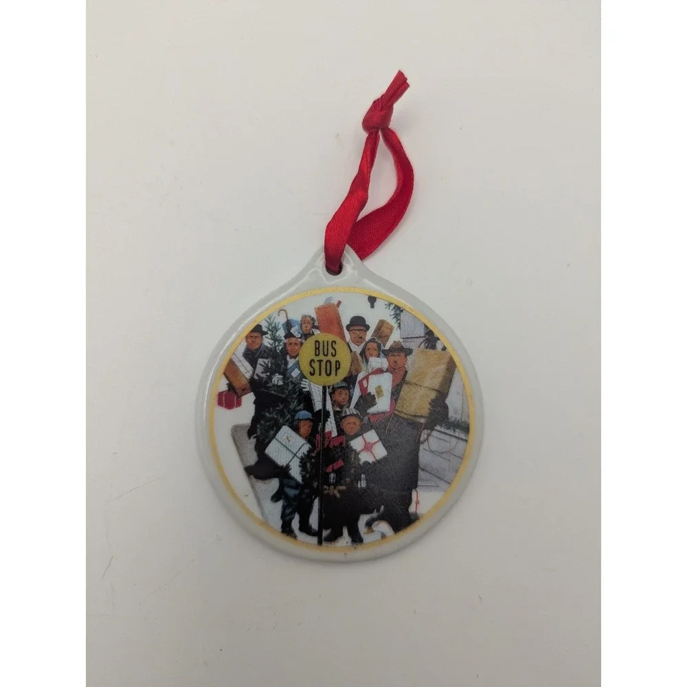Vintage‎ 2001 Ceramic Christmas Ornament Bus Stop Shoppers Stevan Dohanos 3